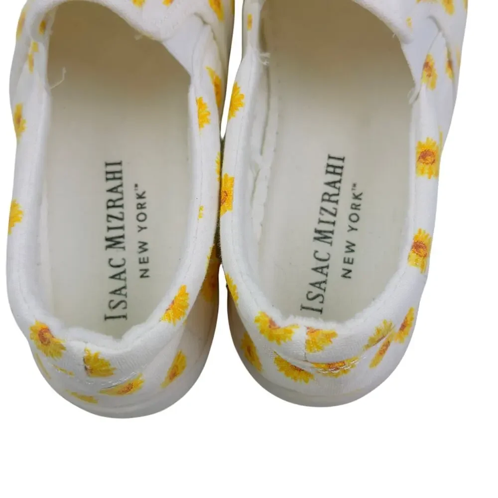 Isaac Mizrahi Lightweight Canvas Slip On Sunflower Print Sneakers Women's Size 7